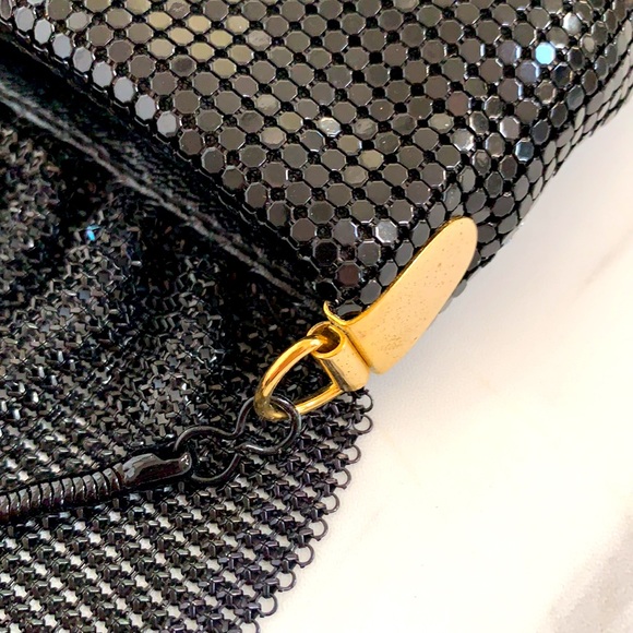 Mesh bag with drape front detail and strap, black - Picture 4 of 5